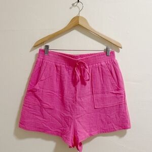 Pink Cotton Gauze shorts